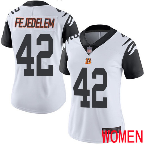 Cincinnati Bengals Limited White Women Clayton Fejedelem Jersey NFL Footballl 42 Rush Vapor Untouchable